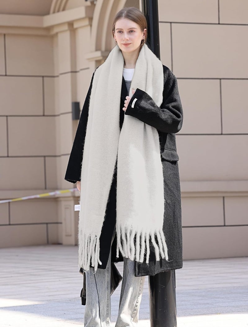 Wander Agio Winter Warm Scarf Long Pashmina Extra Large Shawls and Wraps for Women Large Blanket Scarves Solid - Image 2